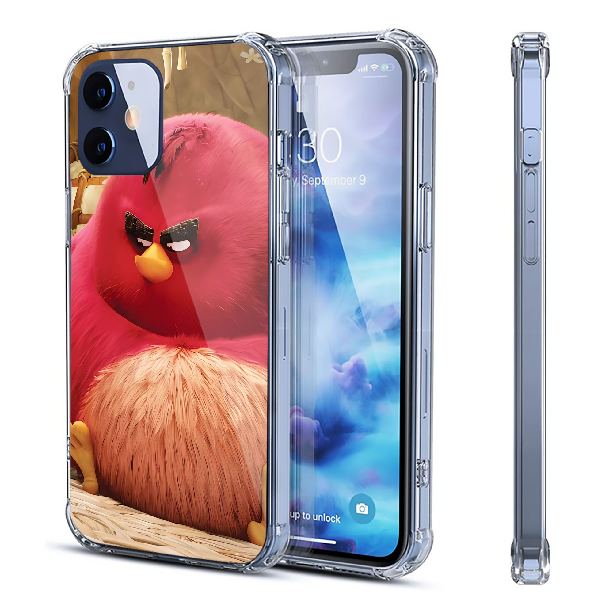 （画像用） Angry Birds アングリーバード 【iPhone 12シリーズ対応】透明スマホケース（クリアソフトケース）